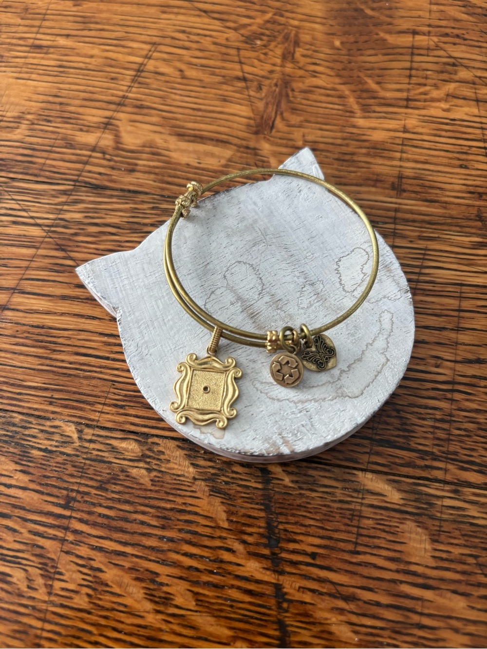 Friends Themed Gold-tone Expandable Charm Bangle Bracelet